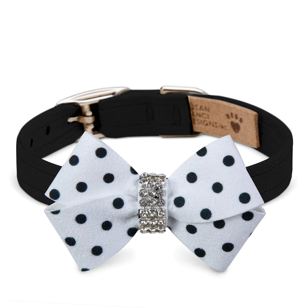 Polka Dot Nouveau Bow Collar-TC-Black-