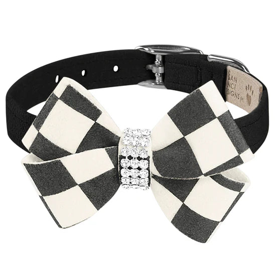 Windsor Check Nouveau Bow Collar-TC-Black-