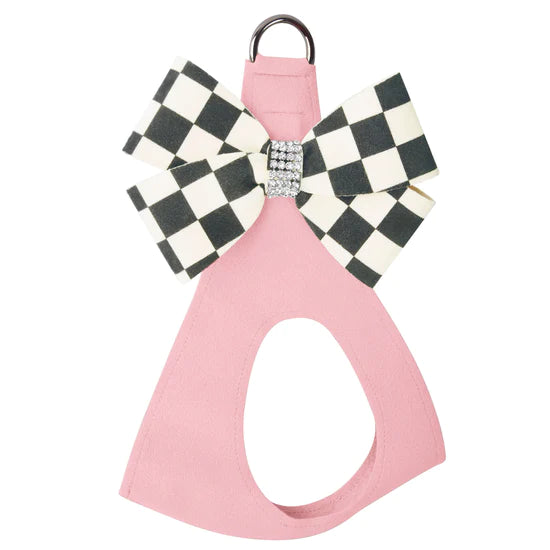 Windsor Check Nouveau Bow Step In Harness-Pretty Pastels-TC-Puppy Pink-