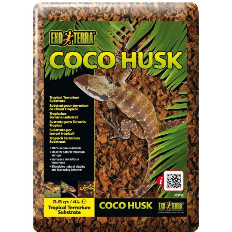 Exo Terra Coco Husk Coconut Fiber Bedding for Reptile Terrariums - 4 qt-