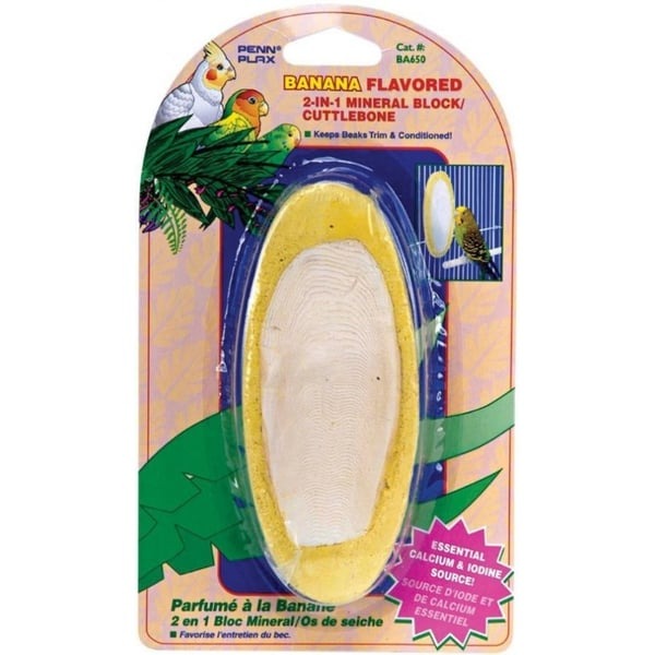 Penn Plax Bird Life E2 Banana Cuttlebone / Mineral Treat - 1 count-