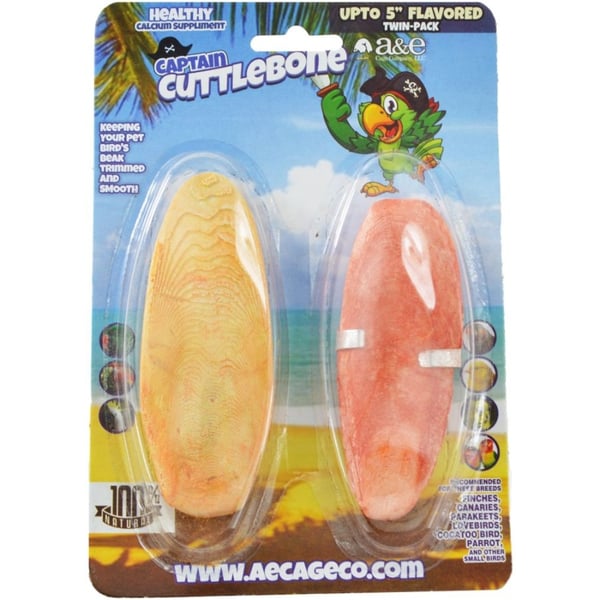 AE Cage Company Captain Cuttlebone Flavored Cuttlebone 5in. Long - 2 count-