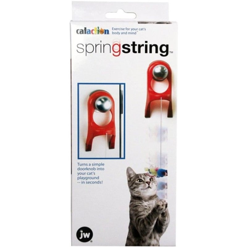 JW Pet Springstring Feathered Mouse Interactive Cat Toy - 1 count-