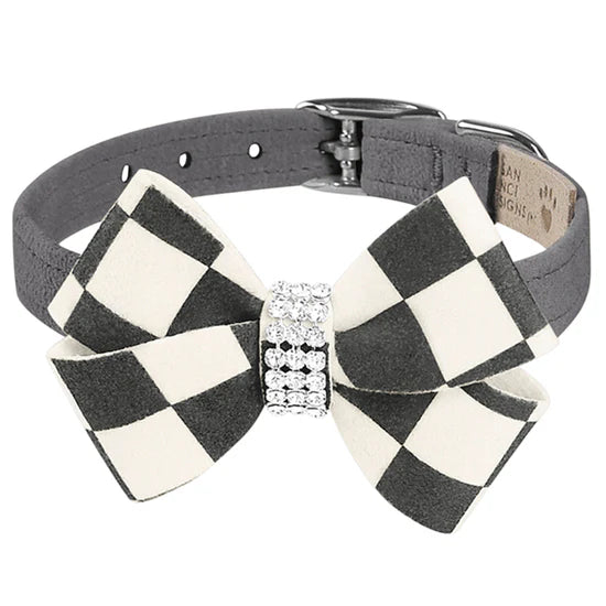 Windsor Check Nouveau Bow Collar-TC-Platinum-