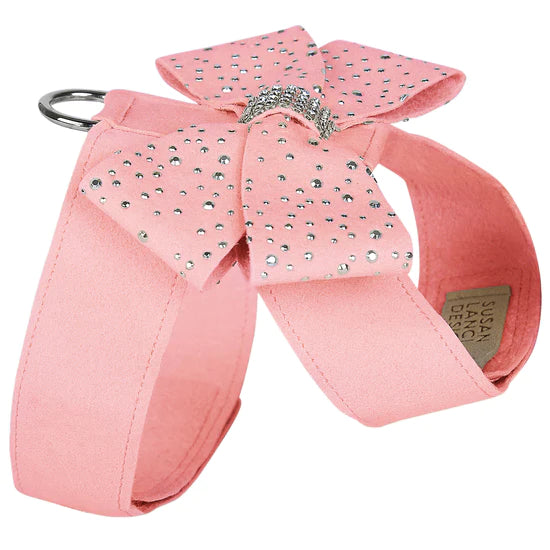 Silver Stardust Nouveau Bow Tinkie Harness-TC-Puppy Pink-