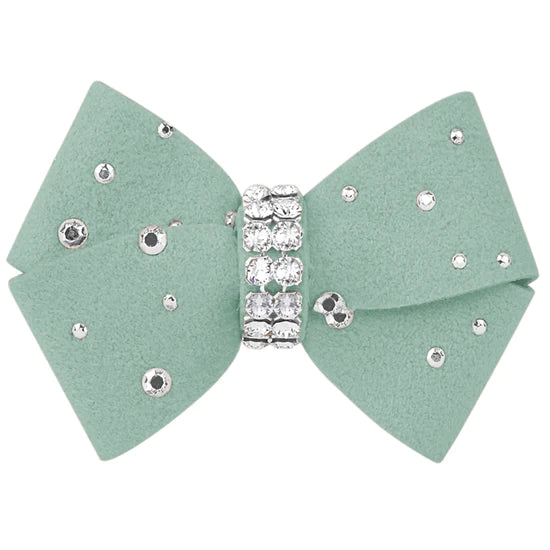 Nouveau Bow Hair Bow with Silver Stardust-XS-Mint-