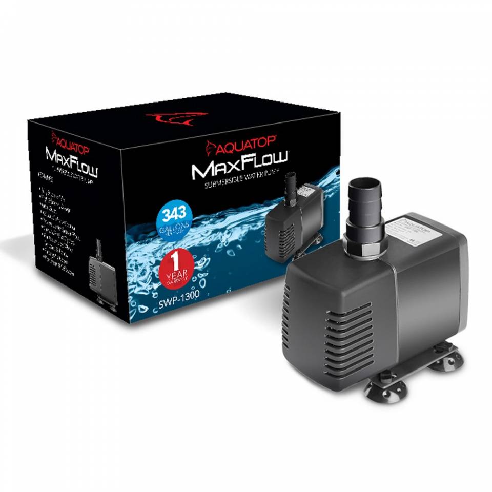 Aquatop SWP-1300 MaxFlow Submersible Water Pump Black 1ea-