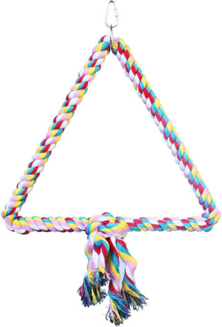 AE Cage Company Happy Beaks Triangle Cotton Rope Swing-1 count-