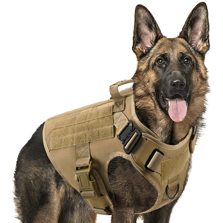 Military Dog Tactical Harness and Leash Set (Brown)-