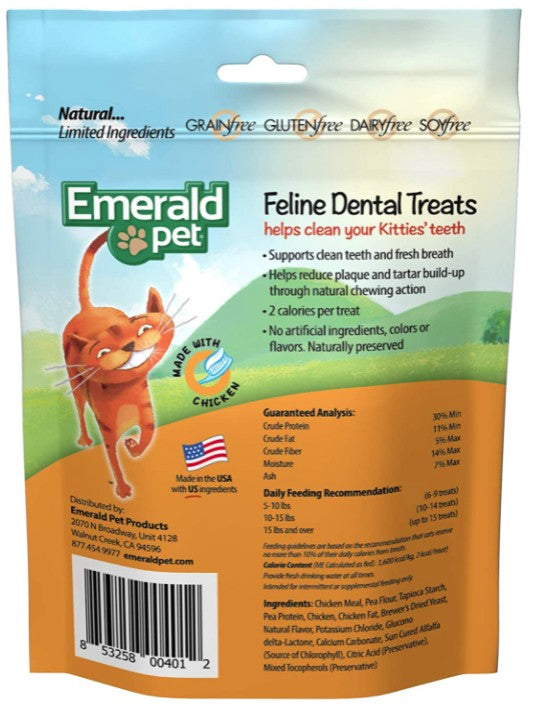 Emerald Pet Feline Dental Treats Chicken Flavor - 3 oz-