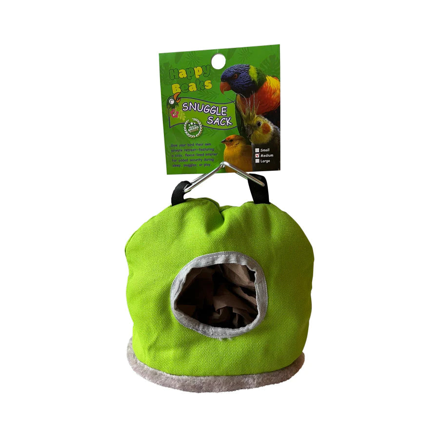 A & E Cages Happy Beaks Snuggle Sack Bird Hut Assorted 1ea/MD-