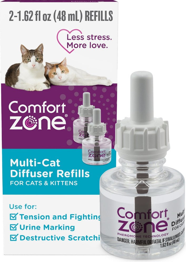 Comfort Zone Multi-Cat Diffuser Refills For Cats and Kittens - 2 count-