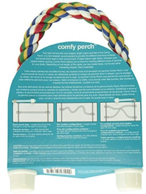 JW Pet Flexible Multi-Color Comfy Rope Perch 21in. - Medium 1 count-