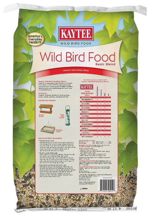 Kaytee Wild Bird Food Basic Blend With Grains And Black Oil Sunflower Seed - 20 lbs-