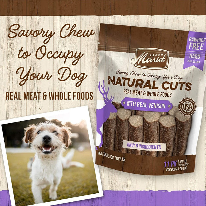 Merrick Natural Cut Venison Chew Treats Medium - 4 count-