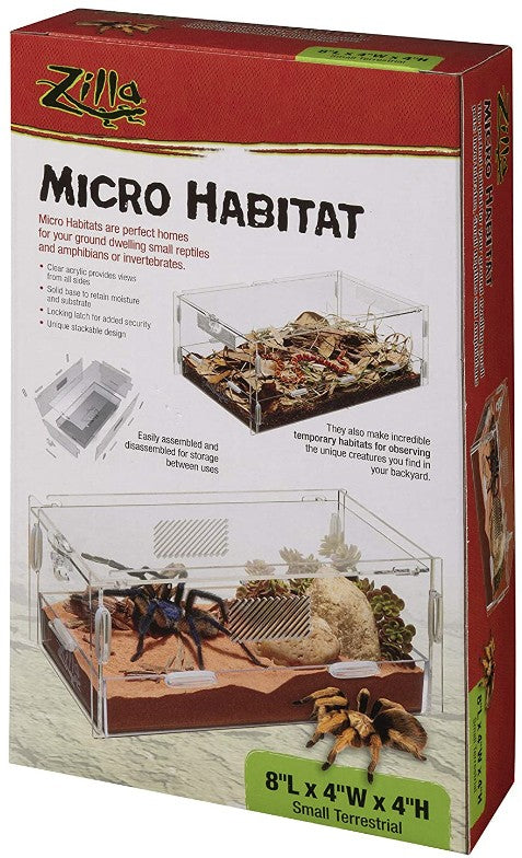 Zilla Micro Habitat Terrestrial for Ground Dwelling Small Pets - Small-