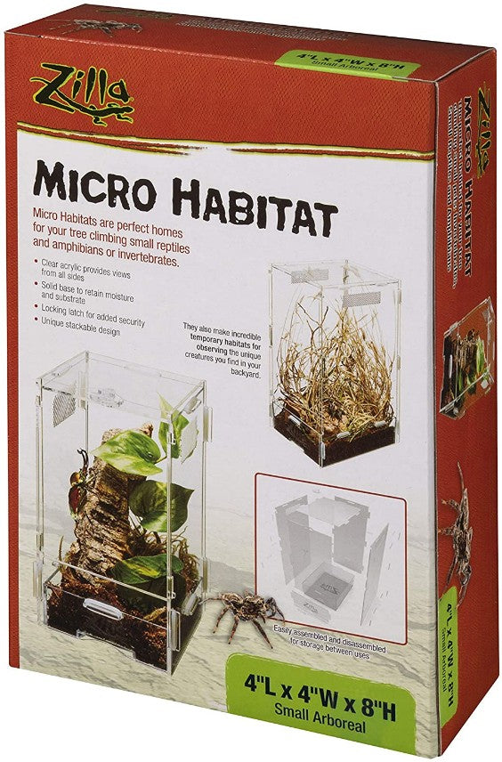 Zilla Micro Habitat Arboreal Home for Tree Dwelling Small Pet - Small-