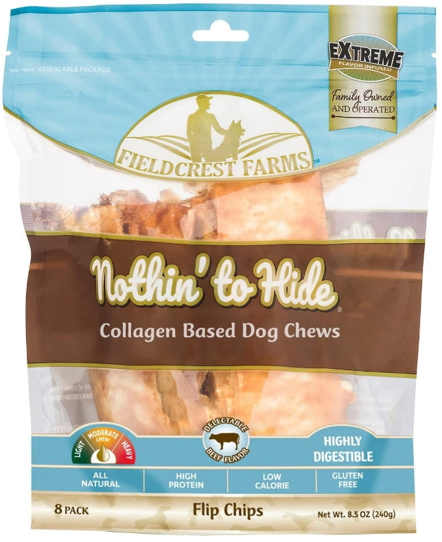 Fieldcrest Farms Nothin to Hide Beef Flip Chips Dog Chews - 8 count-