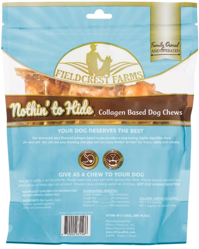 Fieldcrest Farms Nothin to Hide Beef Flip Chips Dog Chews - 8 count-