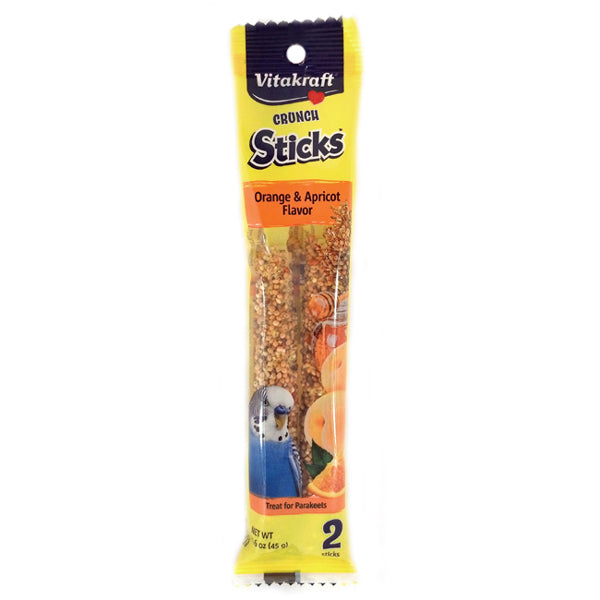 Vitakraft Crunch Sticks Parakeet Treat Orange and Apricot Flavor-2 count-