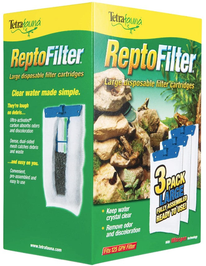 Tetrafauna ReptoFilter Disposable Filter Cartridges - Large - 125 GPH (3 Pack)-