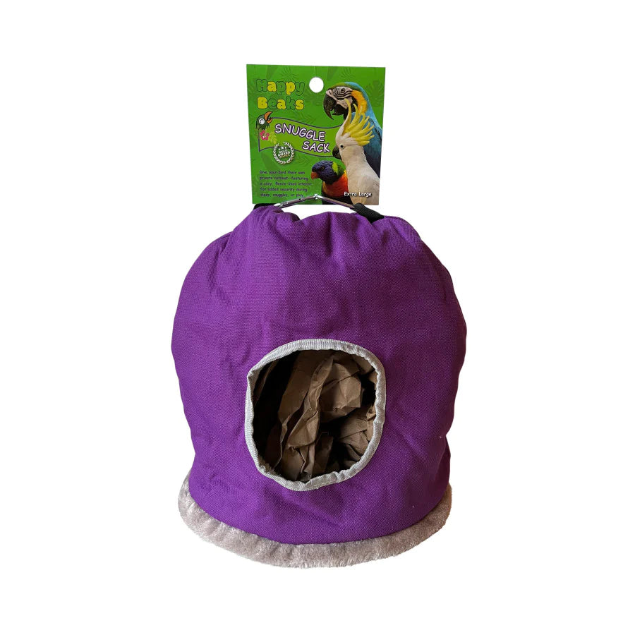 A & E Cages Happy Beaks Snuggle Sack Bird Hut Assorted 1ea/XL-