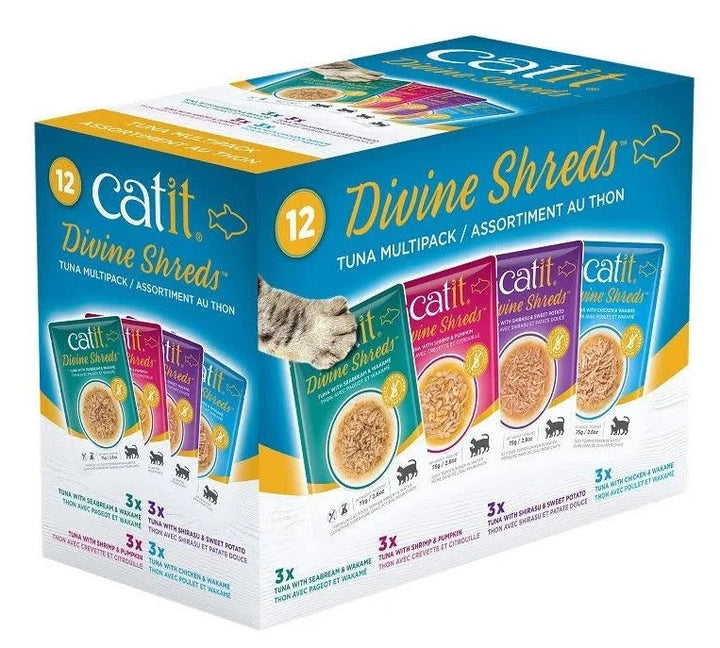 Catit Divine Shreds Tuna Variety Pack - 12 count-