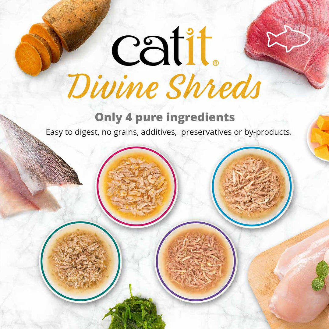 Catit Divine Shreds Tuna Variety Pack - 12 count-