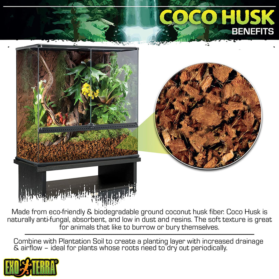 Exo Terra Coco Husk Brick Tropical Terrarium Reptile Substrate - 7 qt-