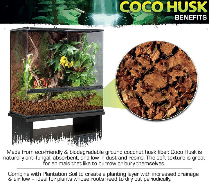 Exo Terra Coco Husk Coconut Fiber Bedding for Reptile Terrariums - 4 qt-