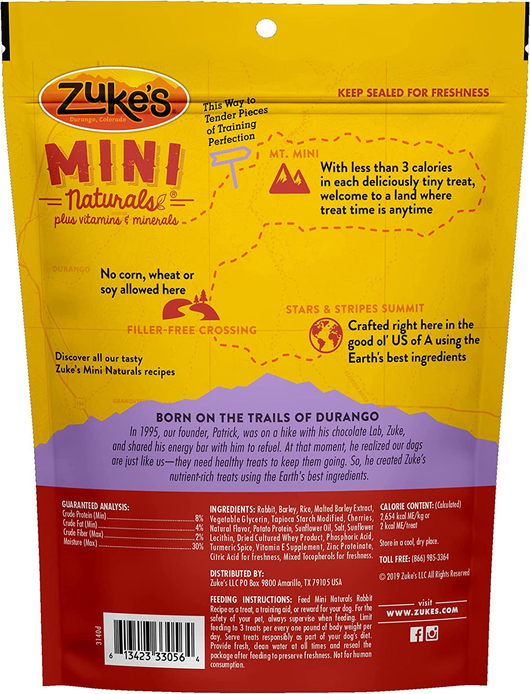 Zukes Mini Naturals Dog Treats Rabbit Recipe - 6 oz-