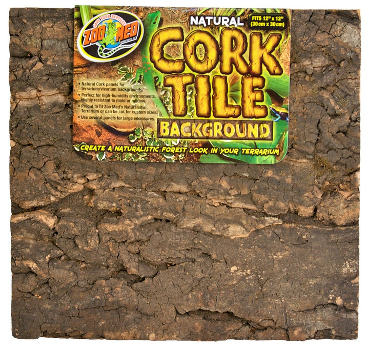 Zoo Med Natural Cork Tile Terrarium Background - Small - (12" Long x 12" Wide)-