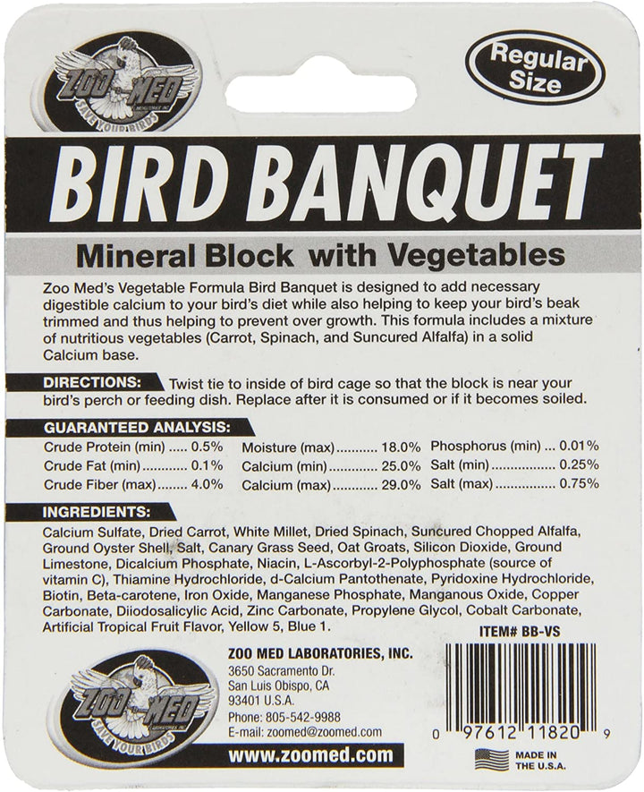 Zoo Med Bird Banquet Vegetable Block - 1 count-