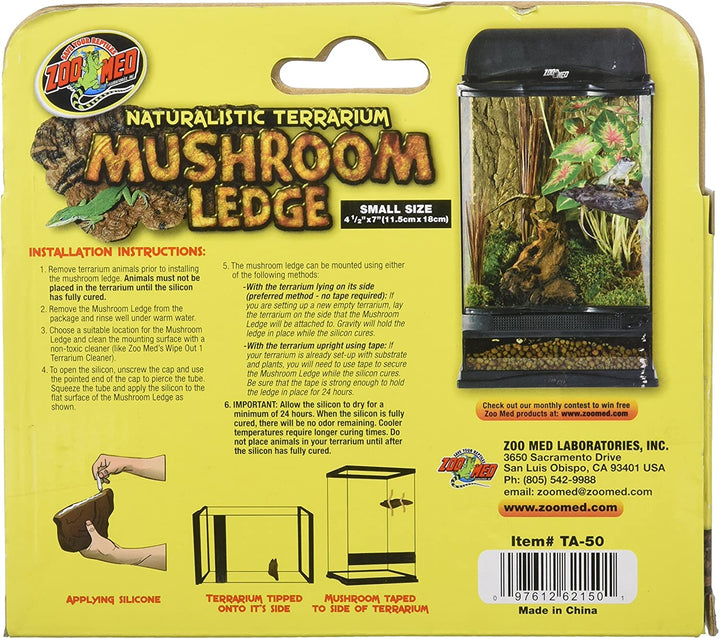 Zoo Med Naturalistic Terrarium Mushroom Ledge - Small (7" Long x 4.5" Wide)-