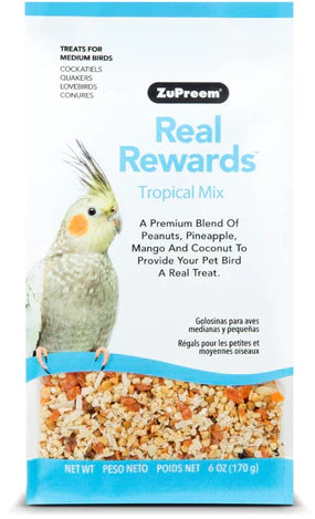 ZuPreem Real Rewards Tropical Mix Treats for Medium Birds-6 oz-