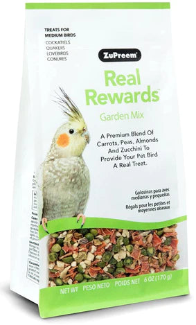 ZuPreem Real Rewards Garden Mix Treats for Medium Birds-6 oz-