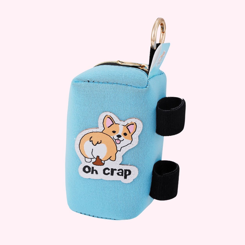 "Oh Crap" Blue Poop Bag Dispenser-1-