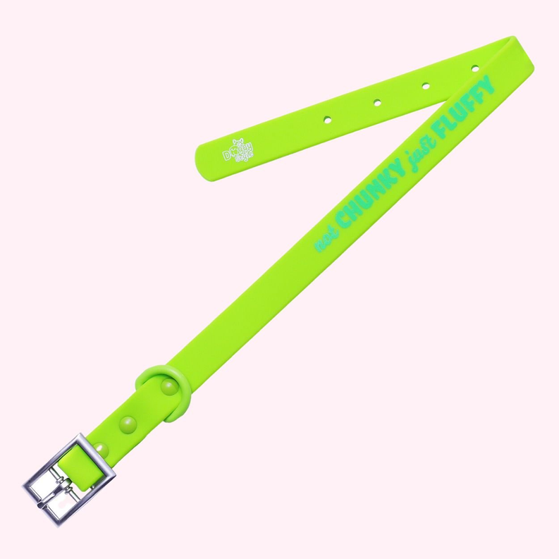 "Not Chunky Just Fluffy" Lime Green Silicone Collar-MEDIUM-1-