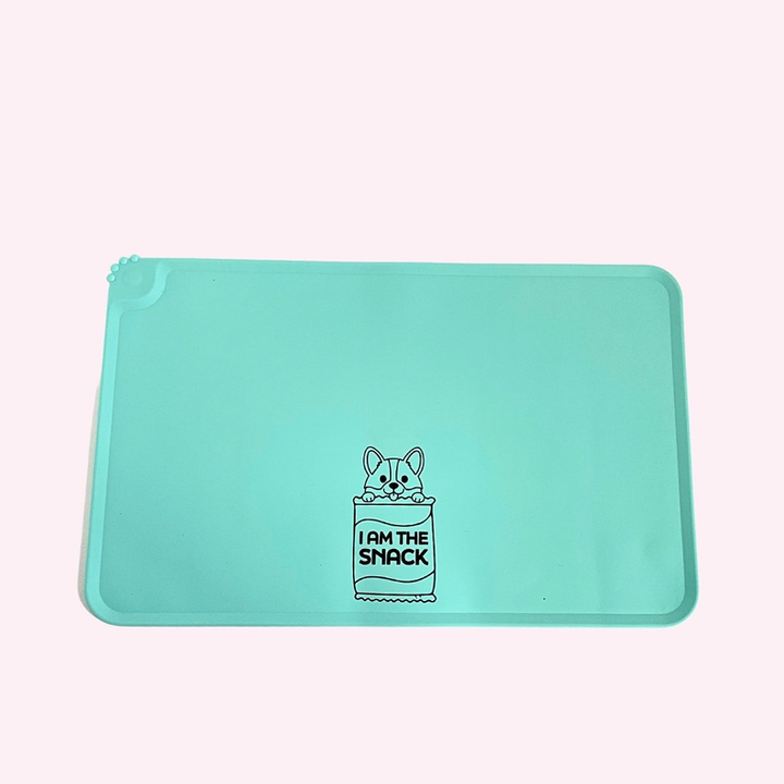 "I Am The Snack" Aqua Dog Food Mat-1-