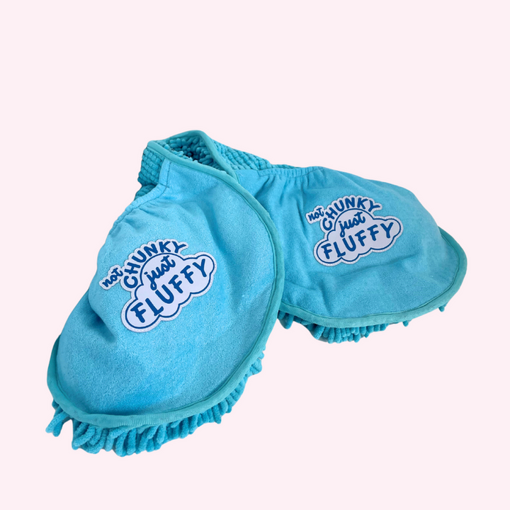 "Not Chunky Just Fluffy" Blue Bath Towel-1-